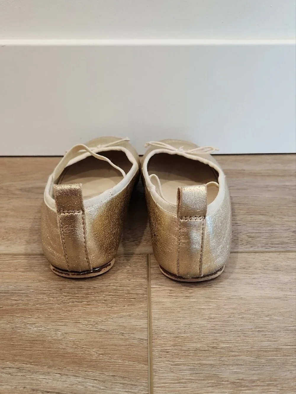 Zara Girls Gold Sparkle Mary Jane Ballet Flats with Bow Size 31